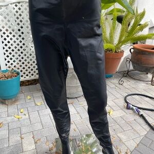 Spanx Black Faux Leather High-Rise Leggings Size XL Pull On